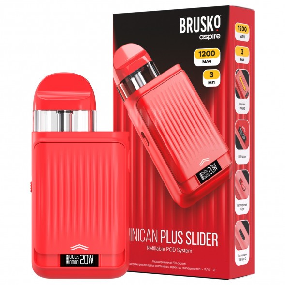 Электронная сигарета Brusko - Minican Plus Slider (Красный) купить в Самаре