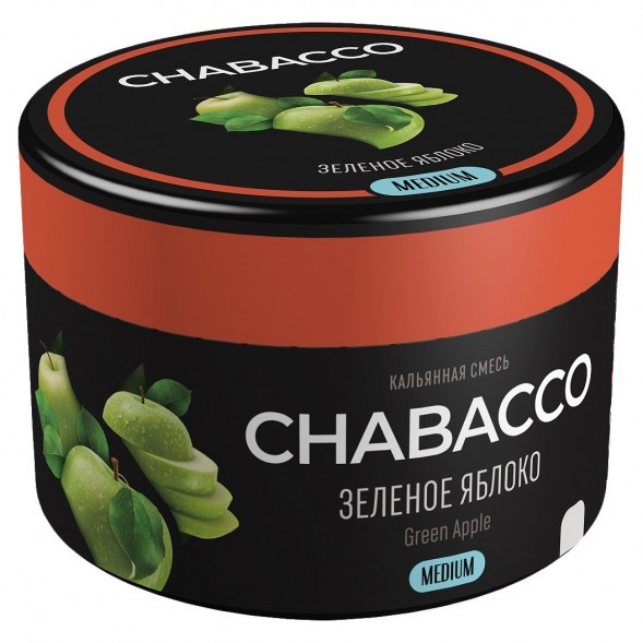 Смесь Chabacco MEDIUM - Green Apple (Зелёное Яблоко, 40 грамм) купить в Самаре