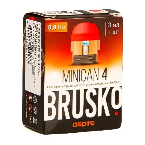 Сменный картридж Brusko - Minican 4 (0.8 Ом, Красный) купить в Самаре