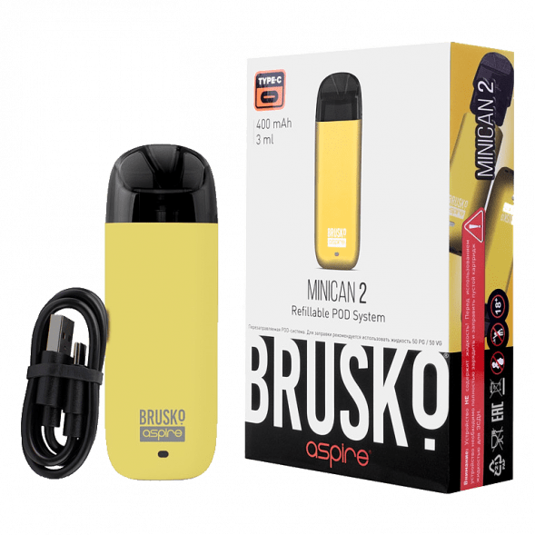 Электронная сигарета Brusko - Minican 2 (400 mAh, Жёлтый) купить в Самаре