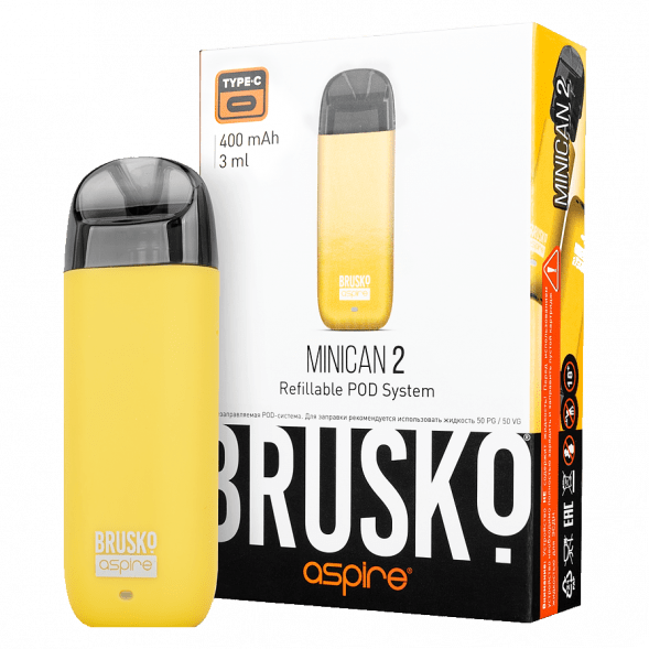 Электронная сигарета Brusko - Minican 2 (400 mAh, Жёлтый) купить в Самаре