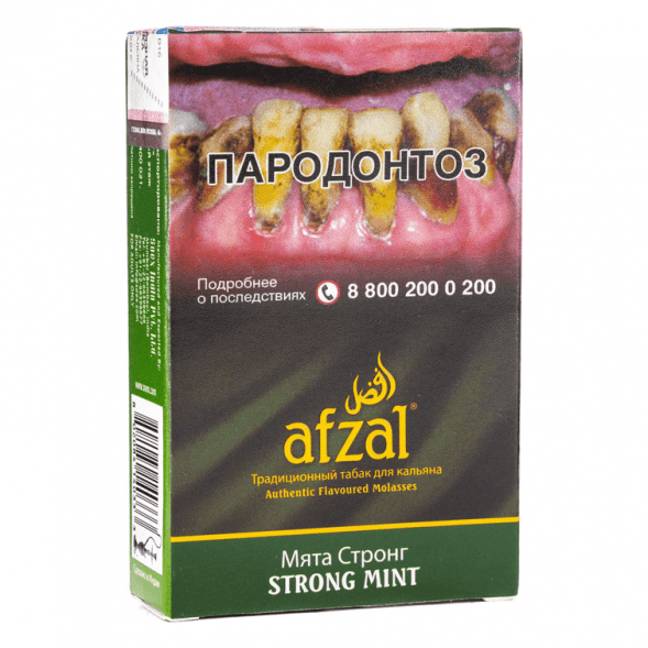 Табак Afzal - Strong Mint (Мята Стронг, 40 грамм) купить в Самаре