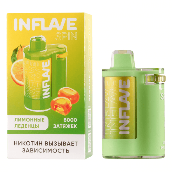INFLAVE SPIN - Лимонные Леденцы (8000 затяжек) купить в Самаре