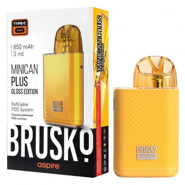 Электронная сигарета Brusko - Minican Plus Gloss Edition (850 mAh, Жёлтый) купить в Самаре