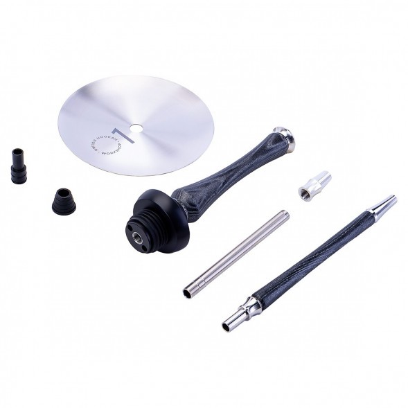 Кальян UNION - Sleek Standart Black Silver (Чёрный с Серебром, Без Колбы) купить в Самаре