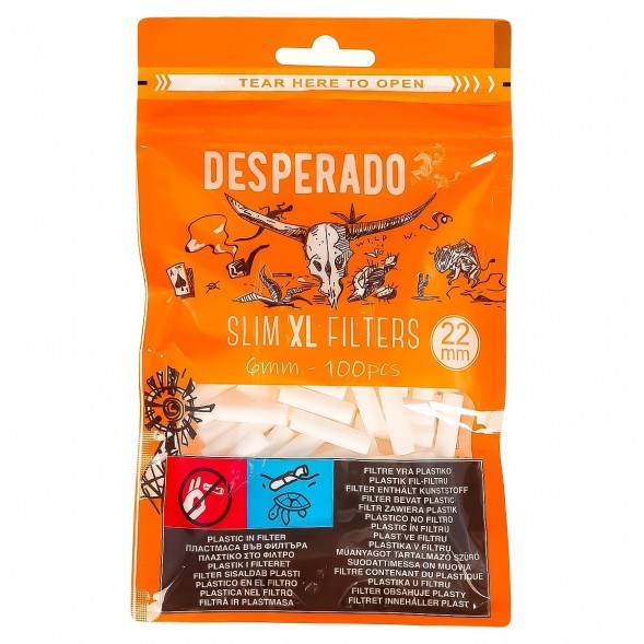 Фильтры для самокруток Desperado - Slim XL (100 штук, 22х6 мм) купить в Самаре