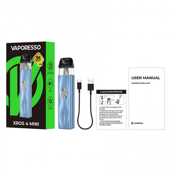 Электронная сигарета Vaporesso XROS 4 Mini - Ice Blue (Синий Лёд) купить в Самаре