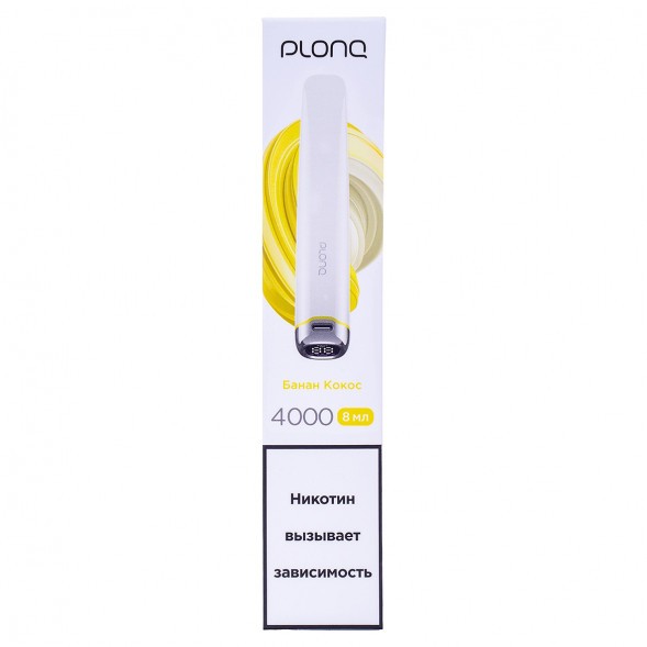 PLONQ PLUS PRO - Банан Кокос (Banana Coconut, 4000 затяжек) купить в Самаре