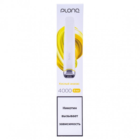 PLONQ PLUS PRO - Кислый Ананас (Sour Pineapple, 4000 затяжек) купить в Самаре