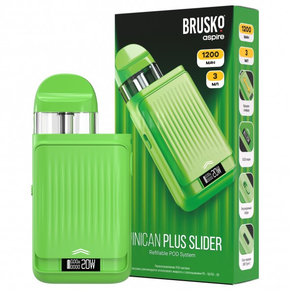 Электронная сигарета Brusko - Minican Plus Slider (Зеленый) купить в Самаре